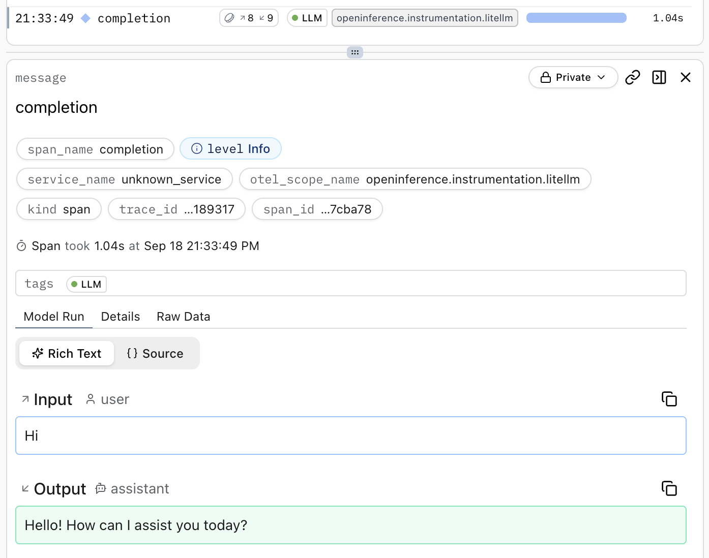 Logfire LiteLLM conversation
